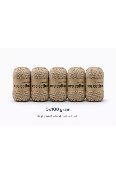 Oxford İplik 5'li Paket Eco Cotton - 100 gram 200 metre %100 Rejenere Pamuk Ö...