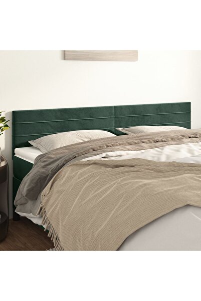 Concept Tăblii de pat, 2 buc, verde închis, 100x5x78/88 cm, catifea