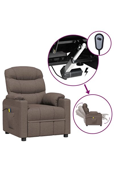 Concept Ηλεκτρική ανακλινόμενη πολυθρόνα μασάζ, γκρι-μπεζ, ύφασμα