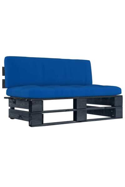 Concept Καναπές κήπου από παλέτες, μαύρο, επεξεργασμένο ξύλο πεύκου