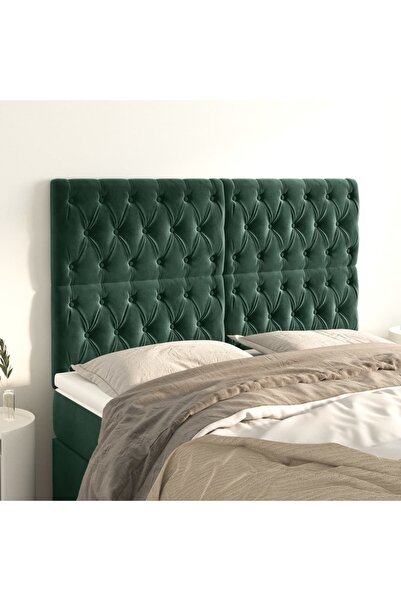 Concept Tăblii de pat, 4 buc, verde închis, 80x7x78/88 cm, catifea