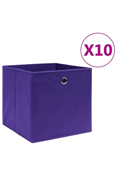 Concept Κουτιά αποθήκευσης 10 τεμ. μωβ 28x28x28 cm από μη υφασμένο υλικό