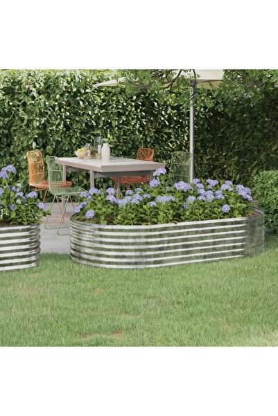 Concept Γλάστρα κήπου, ασημί, 175x100x36 cm, ατσάλινη