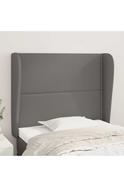 Concept Tăblie de pat cu aripioare gri 93x23x118/128 cm piele