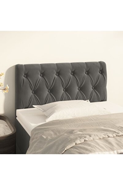 Concept Tăblie de pat, gri închis, 80x7x78/88 cm, catifea