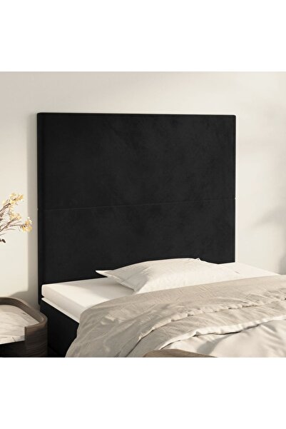 Concept Κομοδίνα, 2 τεμ., μαύρα, 80x5x78/88 cm, Βελούδο