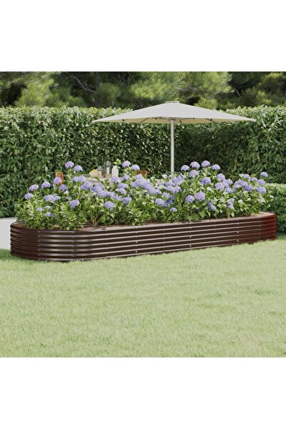 Concept Καφέ γλάστρα κήπου 373x140x36 cm, ηλεκτροστατικά βαμμένη, από ατσάλι