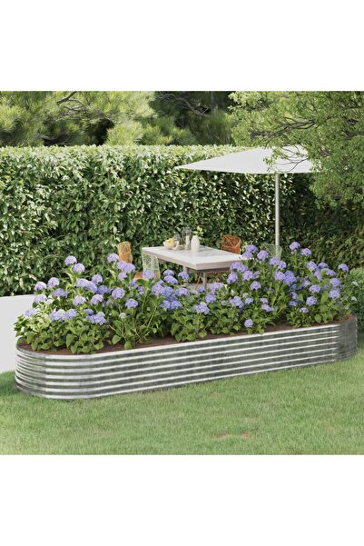 Concept Γλάστρα, ασημί, 322x100x36 cm, ατσάλι με ηλεκτροστατική βαφή πούδρας