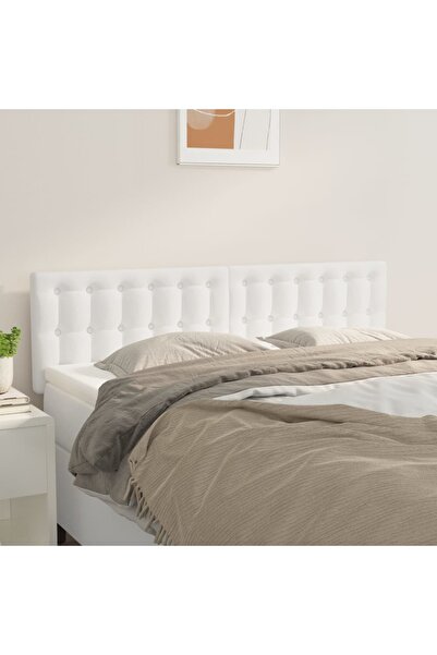 Concept Κομοδίνα, 2 τεμ., λευκά, 72x5x78/88 cm, οικολογικό Δερμάτινο