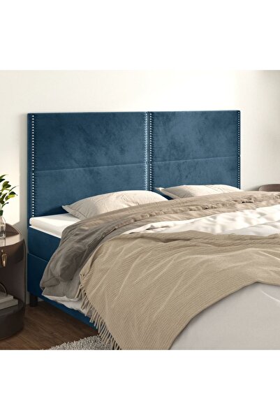 Concept Tăblii de pat, 4 buc, albastru închis, 100x5x78/88 cm, catifea