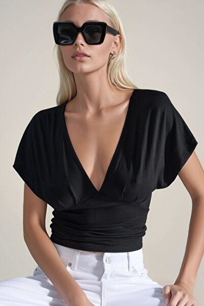 Hiccup Тениска с набрано V-образно деколте