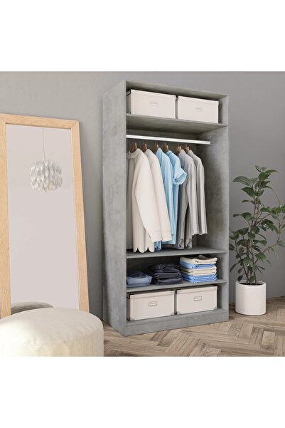 Concept Wardrobe, concrete grey, 100x50x200 cm, chipboard