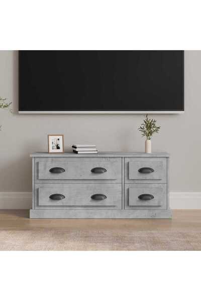 Concept Comodă TV, gri beton, 100x35,5x45 cm, lemn prelucrat