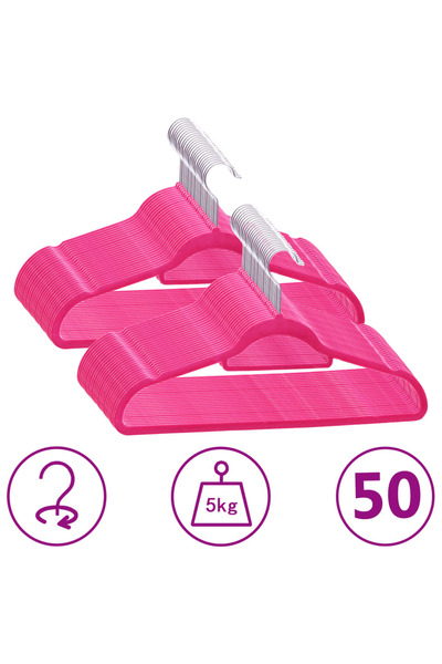 Concept Set de umerașe anti-alunecare, 50 buc., roz, catifea