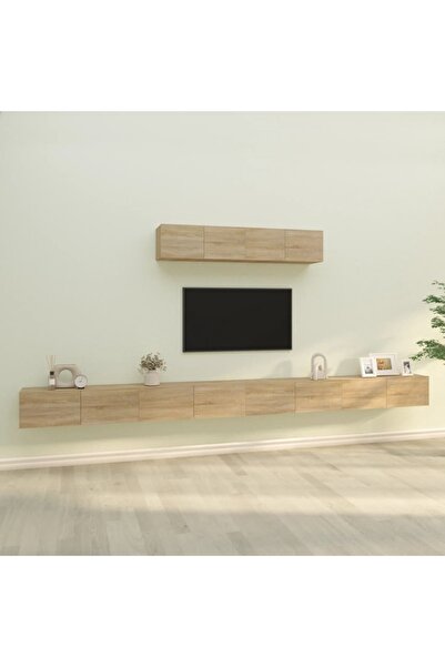 Concept Set comodă TV, 4 piese, stejar sonoma, lemn prelucrat