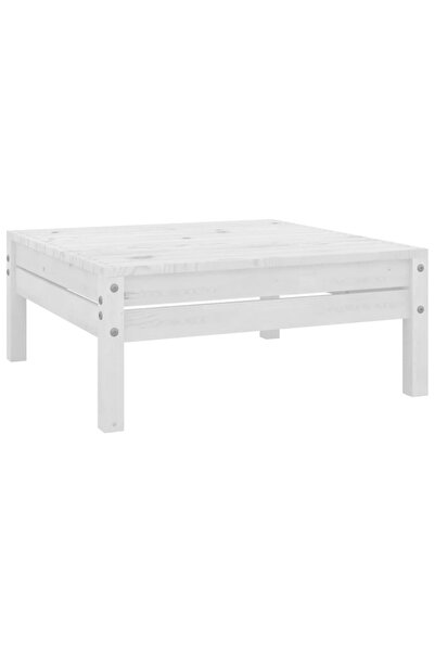 Concept Taburet de grădină, alb, lemn masiv de pin