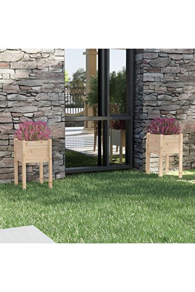 Concept Γλάστρες κήπου, 2 τεμ., 40x40x70 cm, από μασίφ ξύλο πεύκου