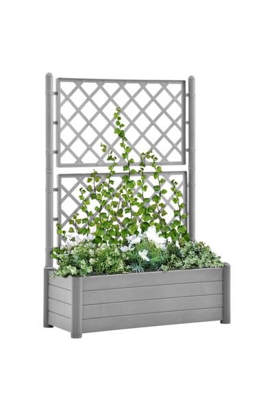 Concept Γλάστρα κήπου με πέργκολα, γκρι πέτρας, 100x43x142, PP