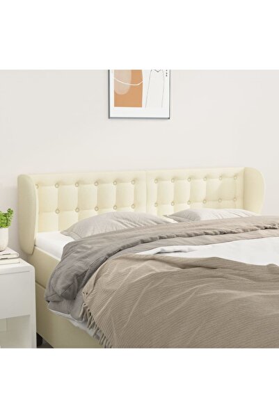Concept Tăblie de pat cu aripioare crem 147x23x78/88 cm piele ecologică