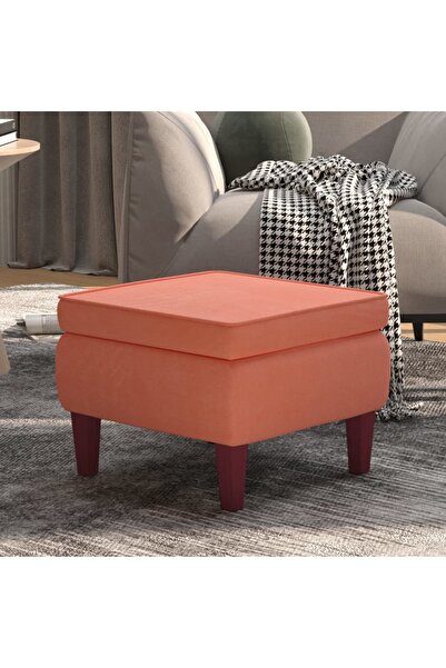 Concept Καρέκλα με ξύλινα πόδια, ροζ, Βελούδο