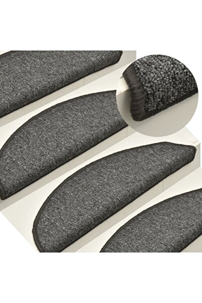 Concept Πατάκια σκαλοπατιών, 15 τεμ., σκούρο γκρι, 65x24x4 cm