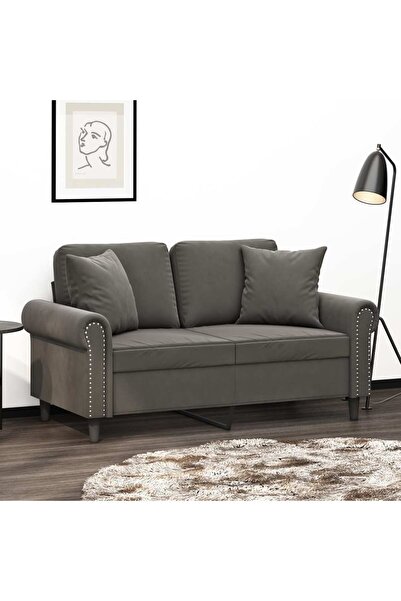 Concept Decorative pillows, 2 pcs., dark grey, 40x40 cm, Velvet