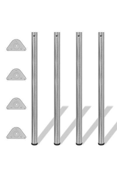 Concept Πόδια τραπεζιού ρυθμιζόμενα σε ύψος, βουρτσισμένο νίκελ, 4 τεμάχια, 1...