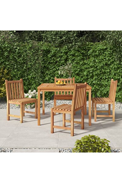 Concept Σετ τραπεζαρίας κήπου, από μασίφ ξύλο τικ, 5 τεμάχια