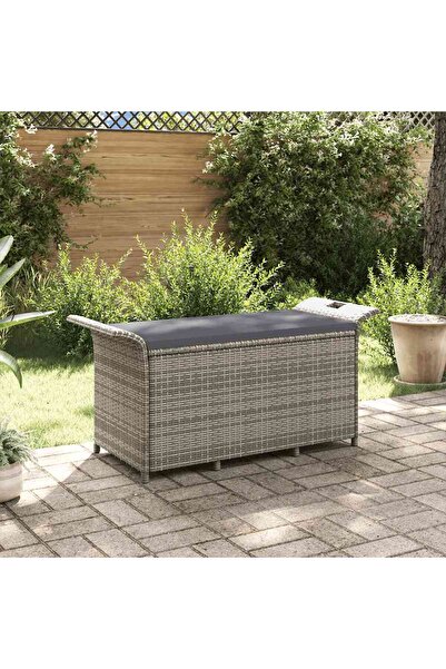 Concept Παγκάκι κήπου με Μαξιλάρι, γκρι, 116x46x57 εκ., πολυρατάν