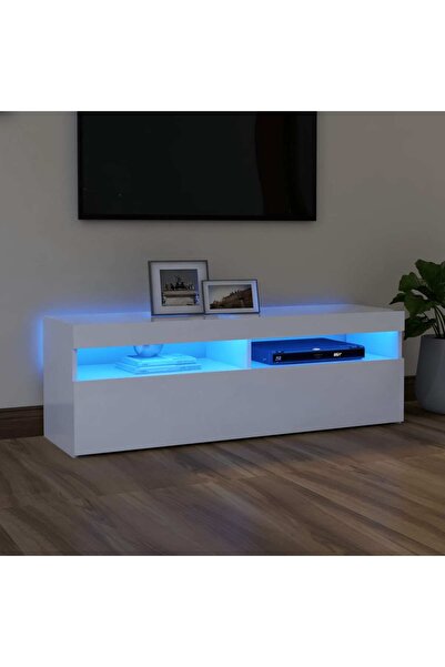 Concept Comodă TV cu lumini LED, alb, 120x35x40 cm