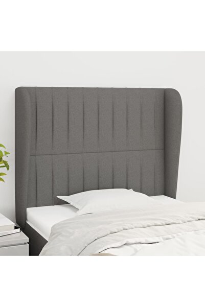 Concept Κεφαλάρι σκούρο γκρι με φτερά 93x23x118/128 cm ύφασμα