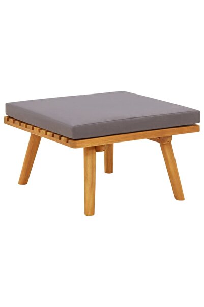 Concept Taburet de grădină cu pernă, 60 x 60 x 29 cm, lemn masiv acacia