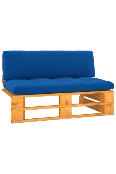 Concept Μεσαίος καναπές κήπου από παλέτες σε μελί χρώμα, επεξεργασμένο ξύλο π...