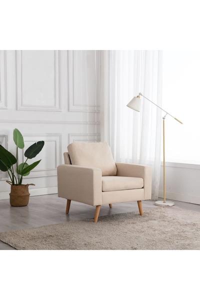 Concept Πολυθρόνα, κρεμ, υφασμάτινη