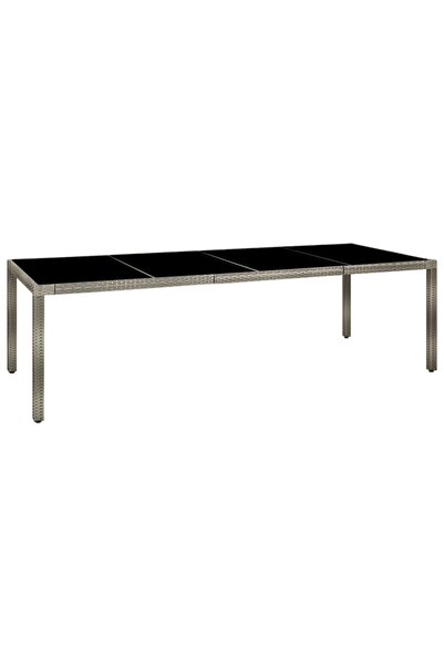 Concept Τραπέζι κήπου, γκρι, 250x100x75 cm, σκληρυμένο γυαλί/πολυεστέρας ρατάν
