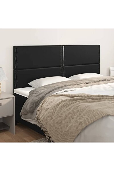 Concept Tăblii de pat, 4 buc, negru, 90x5x78/88 cm, piele ecologică