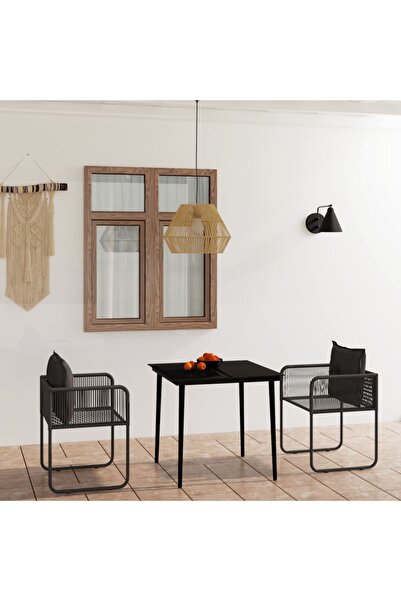 Concept Σετ επίπλων κήπου, 3 τεμάχια, μαύρο