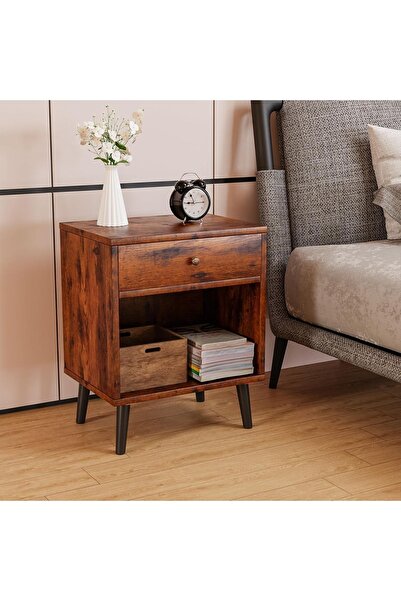 OEM Szafka nocna z szufladami i półką z naturalnego drewna do sypialni salonu