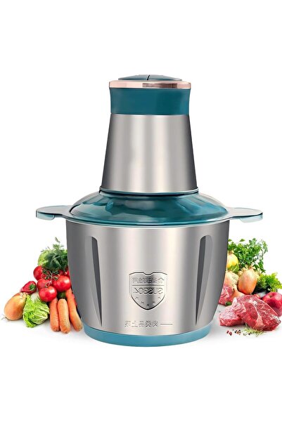 YESMAX Electric Meat Grinder, Food Processor 2L Stainless Steel Meat Blender ...