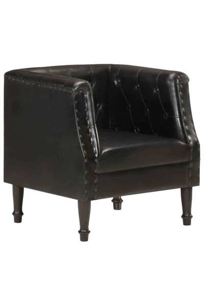 Concept Πολυθρόνα, μαύρη, Γνήσιο Δέρμα