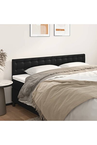 Concept Tăblii de pat, 2 buc, negru, 80x5x78/88 cm, piele ecologică