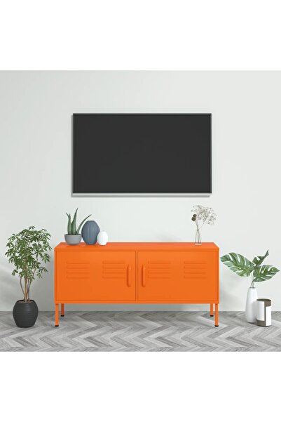 Concept Comodă TV, portocaliu, 105x35x50 cm, oțel