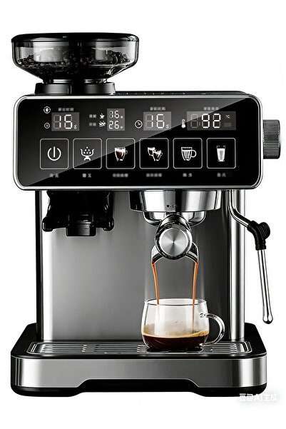 AZZHAAR ماكينة إسبريسو احترافية بقوة 1150 واط، مزودة بمطحنة وخزان سعة 2 لتر، ...