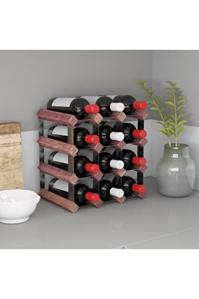 Concept Suport de vinuri, 12 sticle, maro, lemn masiv de pin