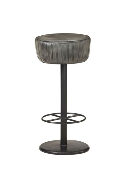 Concept Scaun de bar, gri învechit, piele naturală