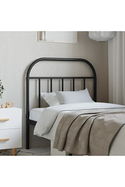 Concept Tăblie de pat metalică, negru, 80 cm