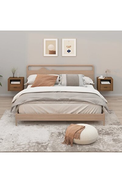 Concept Επιτοίχια κομοδίνα, 2 τεμ., καφέ δρυς, 50x36x40 εκ.