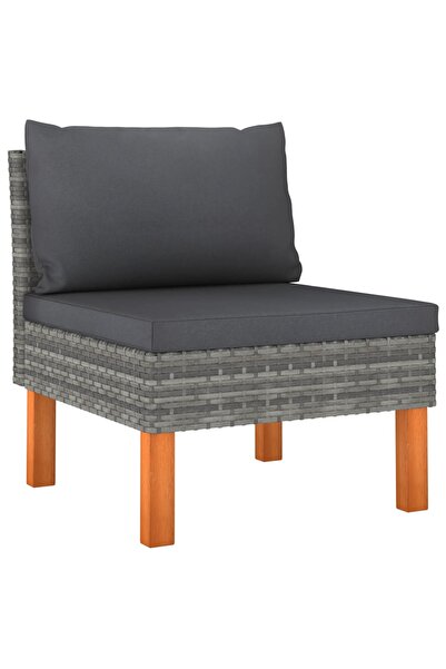 Concept Canapea de mijloc, poliratan & lemn masiv de eucalipt