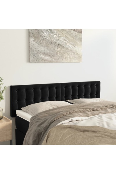 Concept Κομοδίνα, 2 τεμ., μαύρα, 72x5x78/88 cm, Βελούδο