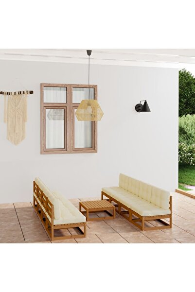 Concept Set mobilier de grădină cu perne, 9 piese, lemn masiv de pin